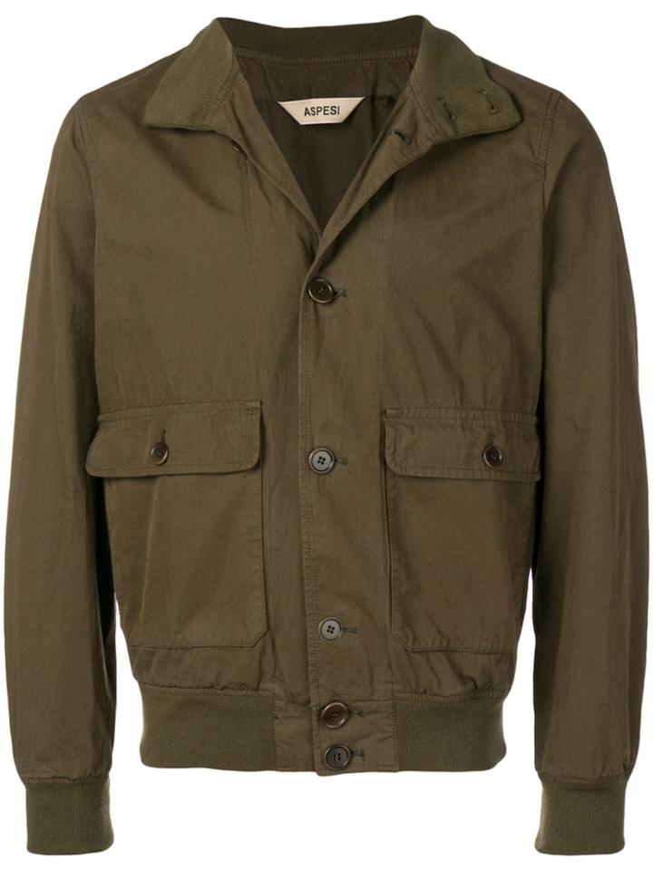 Aspesi Rib Trim Shirt Jacket - Green