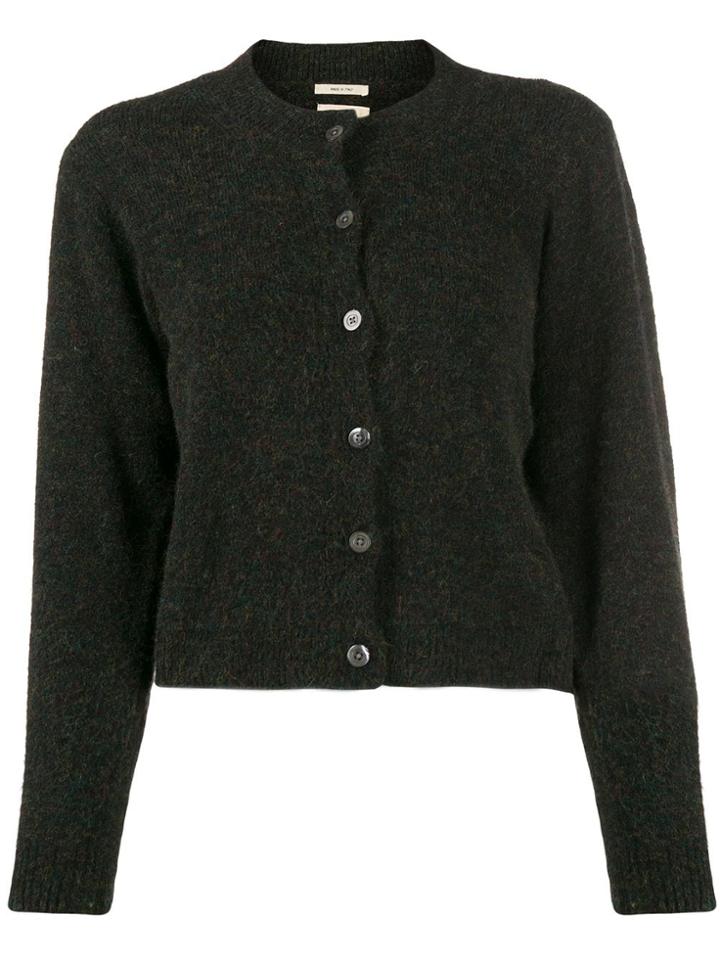 Bellerose Crew Neck Cropped Cardigan - Black