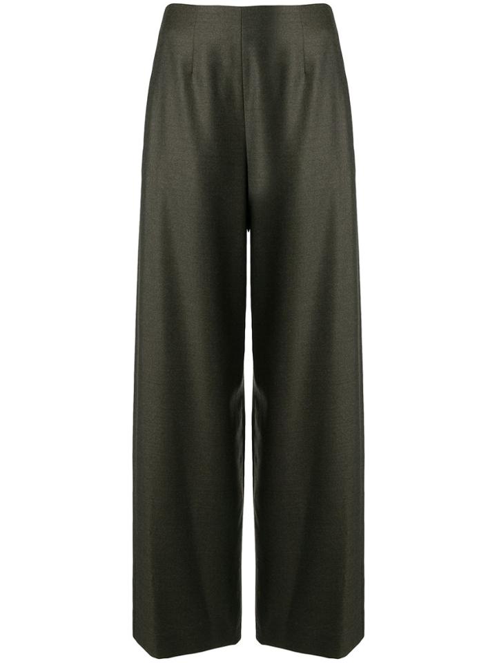 Agnona High Rise Wide Leg Trousers - Grey