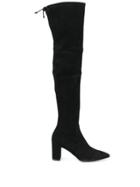 Stuart Weitzman Lesley Pointed Toe Boots - Black