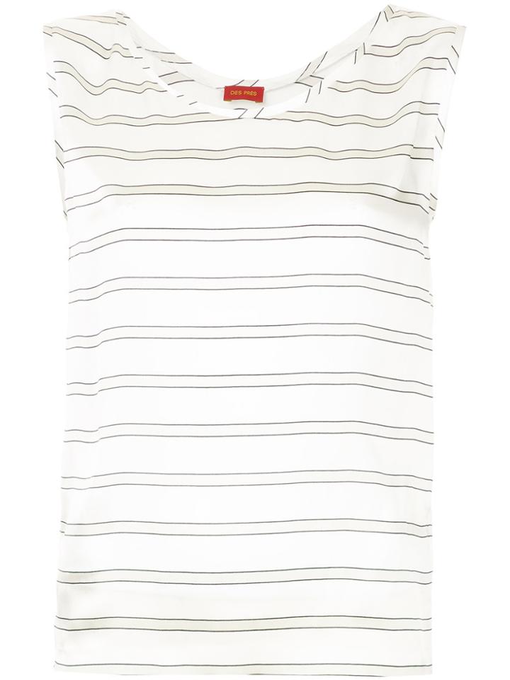 Des Prés Striped Tank Top - White