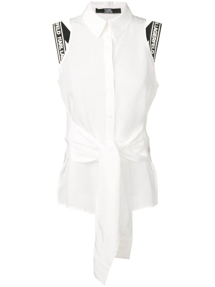 Karl Lagerfeld Sleeveless Button-up Blouse - White