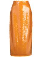 Prabal Gurung Sequin Pencil Skirt - Orange