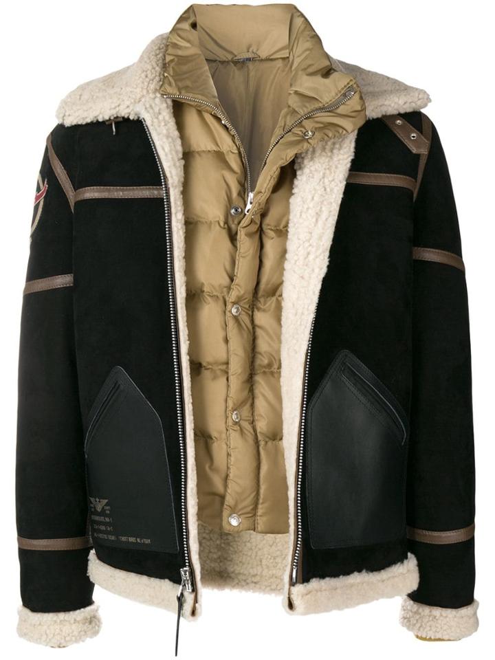 Schott Mecanics Jacket With Detachable Down Vest - Black