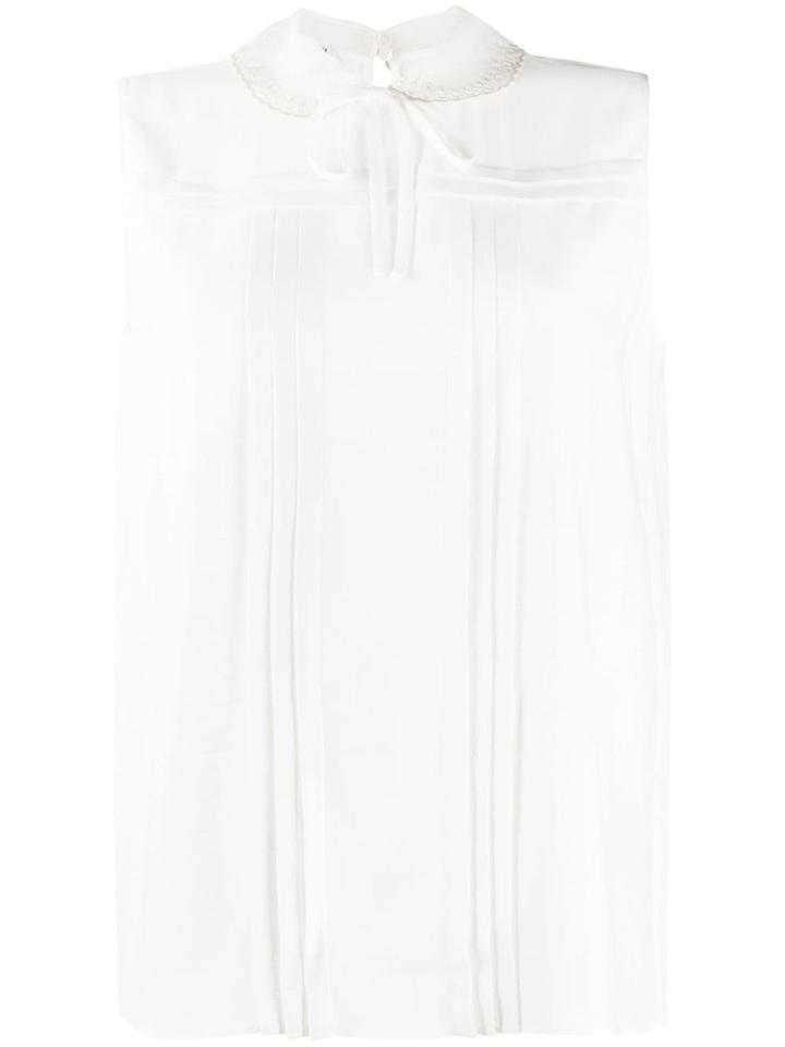 Miu Miu Pleated Front Blouse - White