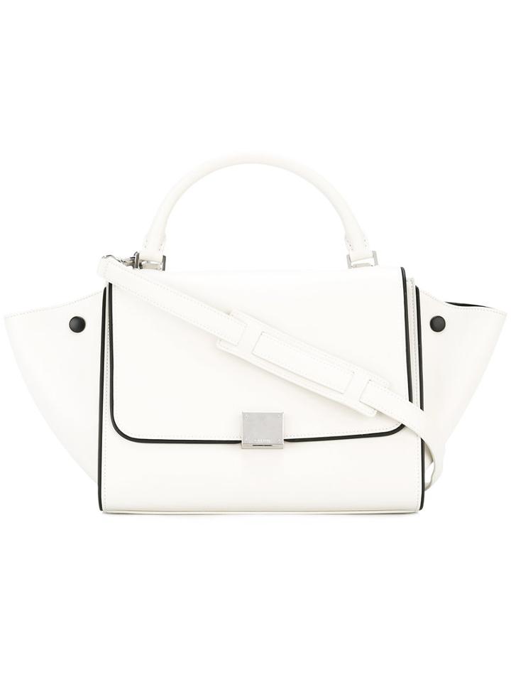 Céline Trapeze Tote, Women's, White, Calf Leather/lamb Skin