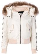 As65 Fur Trim Jacket - Nude & Neutrals