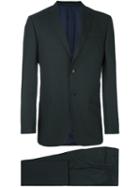 Z Zegna Tailored Jacquard Business Suit, Men's, Size: 52, Black, Cupro/wool