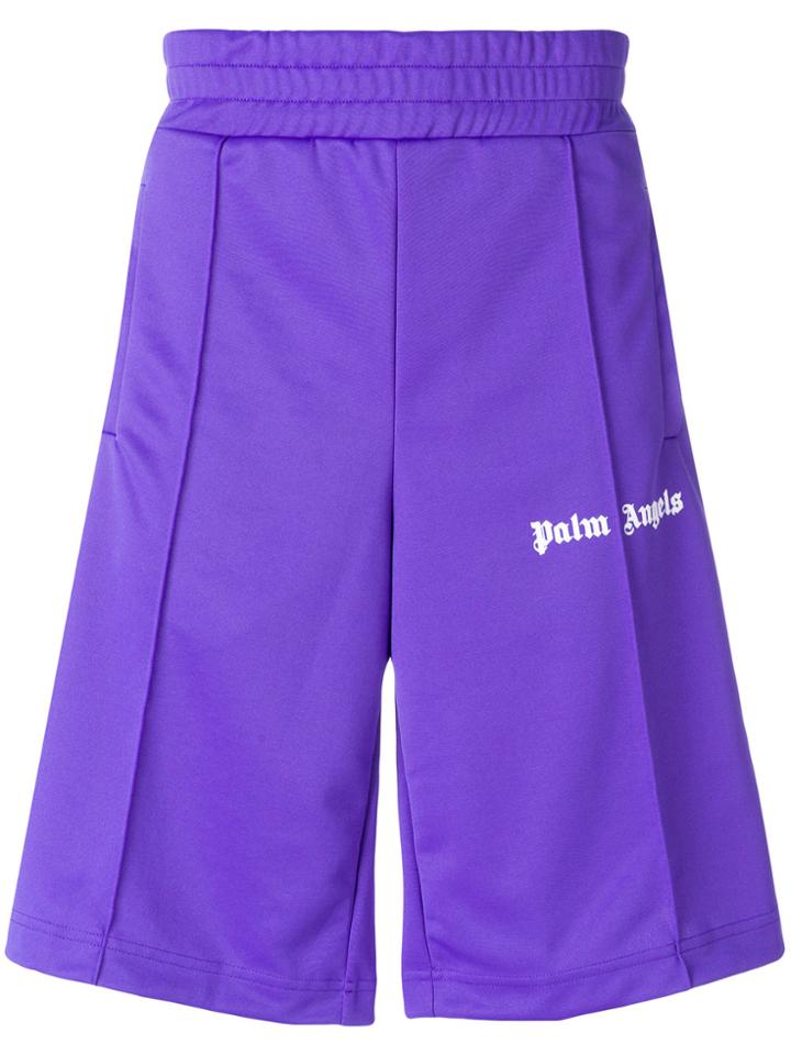 Palm Angels Logo Track Shorts - Pink & Purple