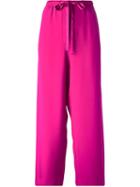 Marc Jacobs Wide Leg Trousers, Women's, Size: 6, Pink/purple, Silk