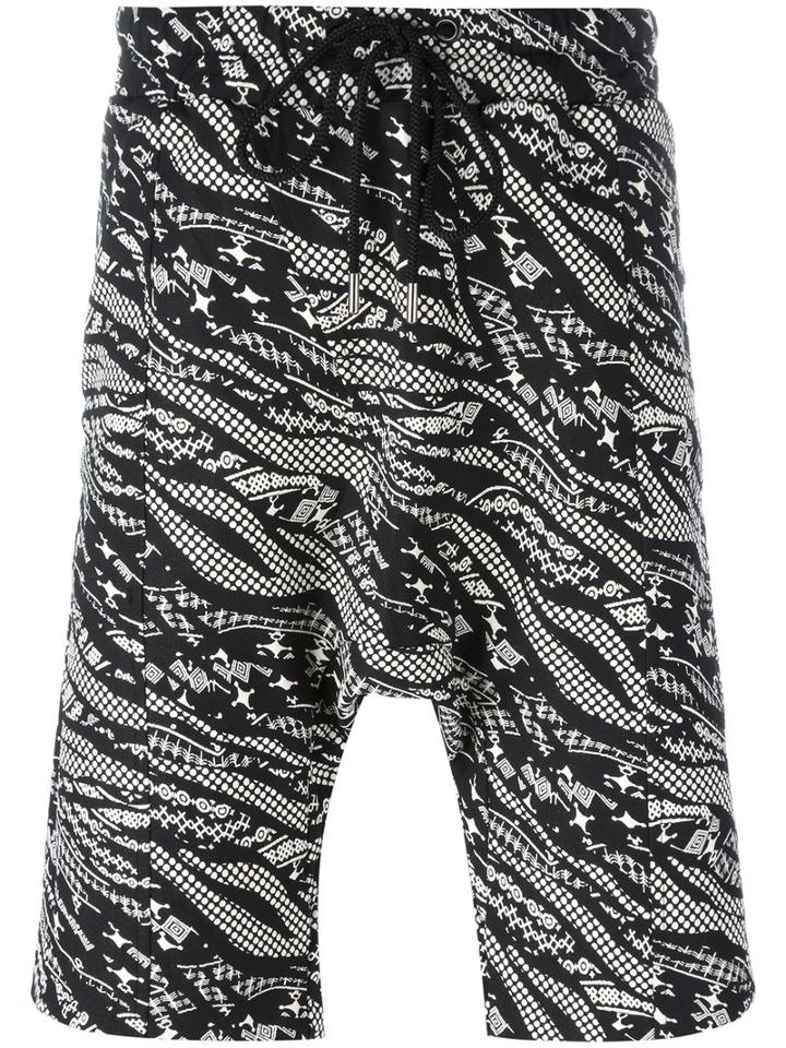 Les Benjamins - Zebra Print Shorts - Men - Cotton/polyester/spandex/elastane - Xs, Black, Cotton/polyester/spandex/elastane