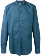 Massimo Alba Band Collar Shirt, Men's, Size: Xl, Blue, Cotton