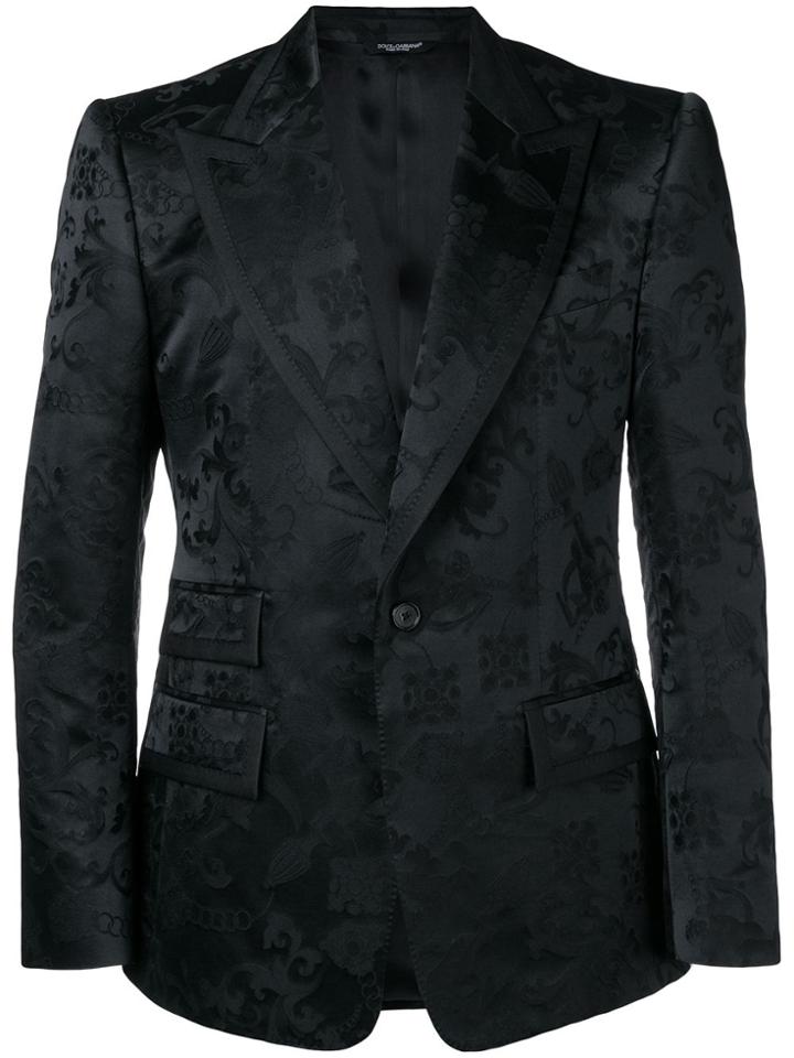 Dolce & Gabbana Fitted Brocade Jacket - Black