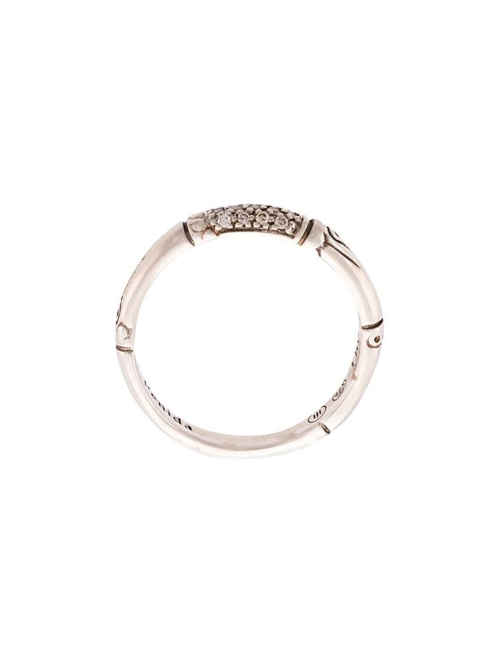 John Hardy Bamboo Diamond Ring - Silver