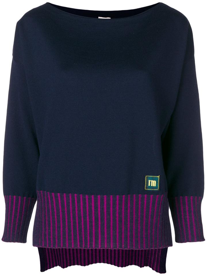 I'm Isola Marras Contrast Ribbed Sweater - Blue