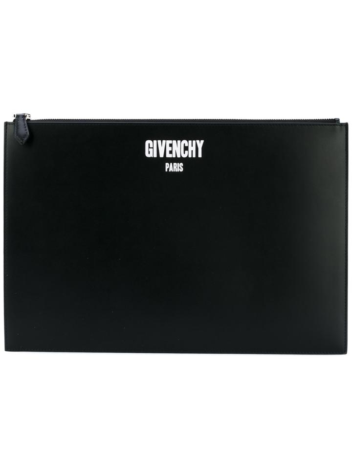 Givenchy Logo Stamp Clutch - Black