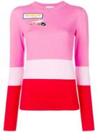 Mira Mikati Colour-block Knitted Top - Pink & Purple