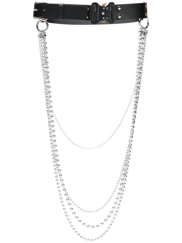 Alyx Silver-tone Chain Belt, Women's, Size: Medium, Black, Leather/metal (other)