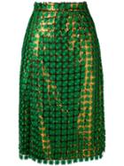 Marco De Vincenzo - Sequin Skirt - Women - Polyester - 46, Green, Polyester