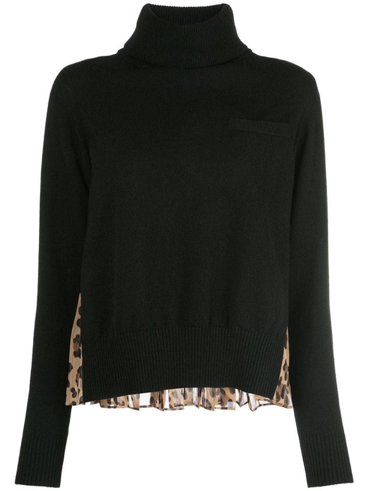 Sacai Knit Hybrid Sweater - Black