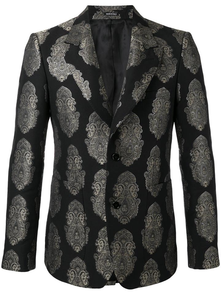 Alexander Mcqueen - Paisley Brocade Blazer - Men - Cotton/polyamide/polyester/metallic Fibre - 48, Black, Cotton/polyamide/polyester/metallic Fibre
