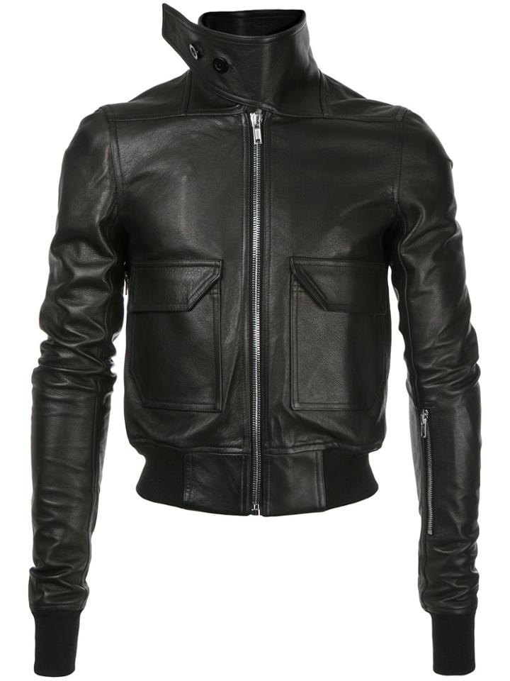 Rick Owens Oblong Collar Bomber Jacket - Black