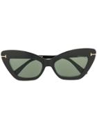 Tom Ford Eyewear Clip On Cat-eye Glasses - Black