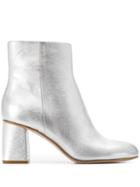 Red Valentino Red(v) Metallic Ankle Boots - Silver