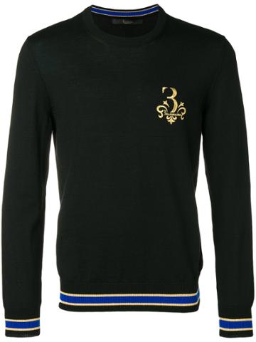 Billionaire Werner Logo Embroidered Sweater - Black