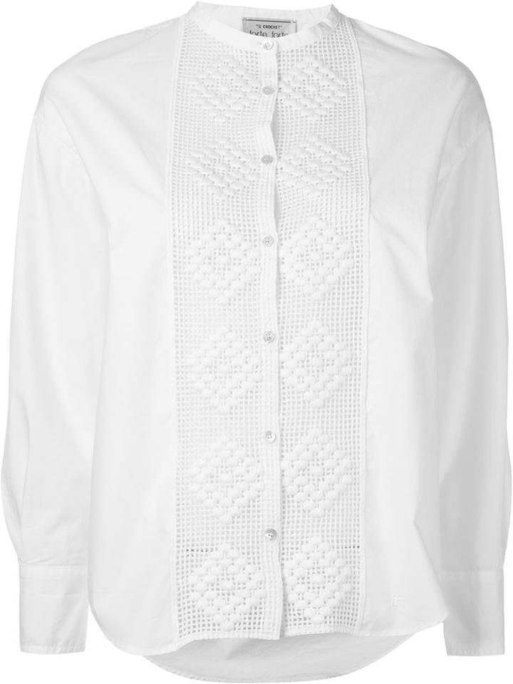 Forte Forte Embroidered Panel Shirt, Women's, Size: 2, Red, Cotton