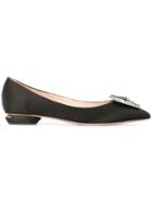Nicholas Kirkwood Crystal Embellished Ballerinas - Black