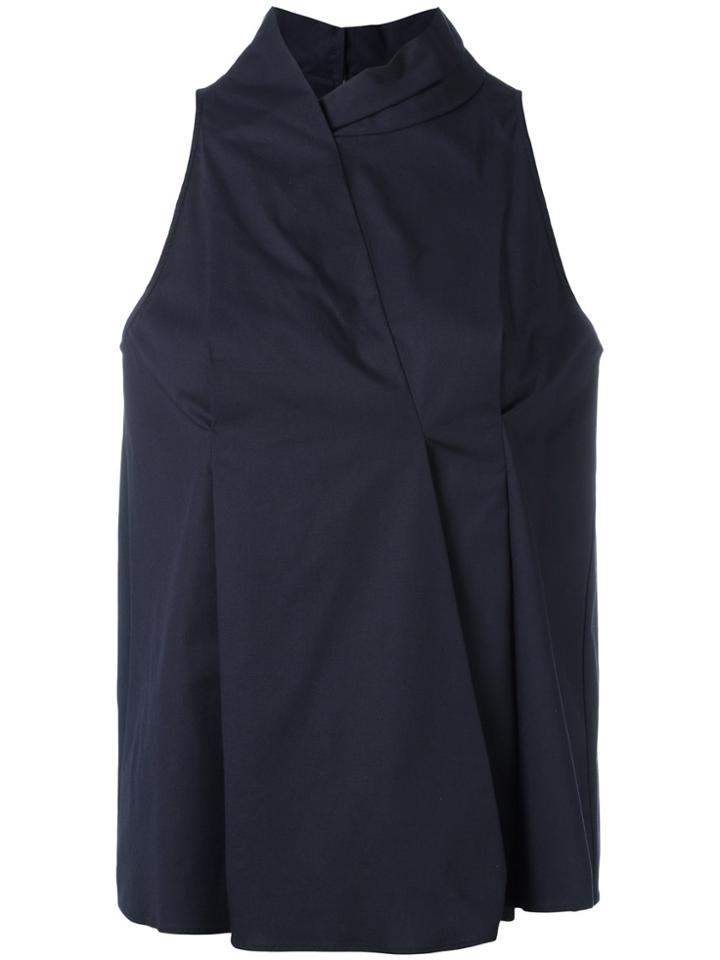 Jil Sander Navy Sleeveless Blouse - Blue