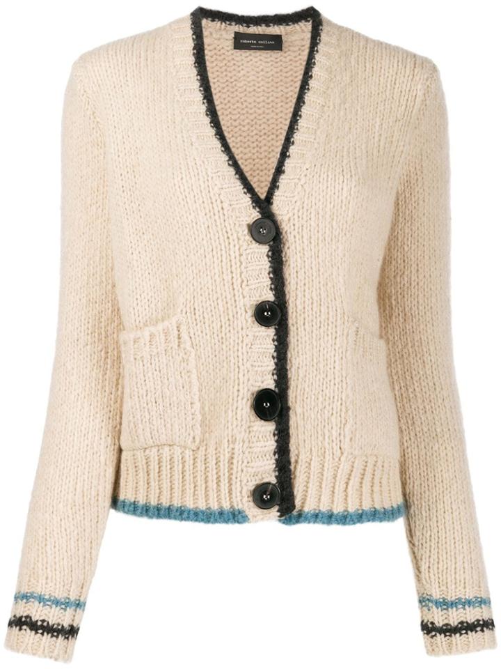 Roberto Collina Contrast Long-sleeve Cardigan - Neutrals