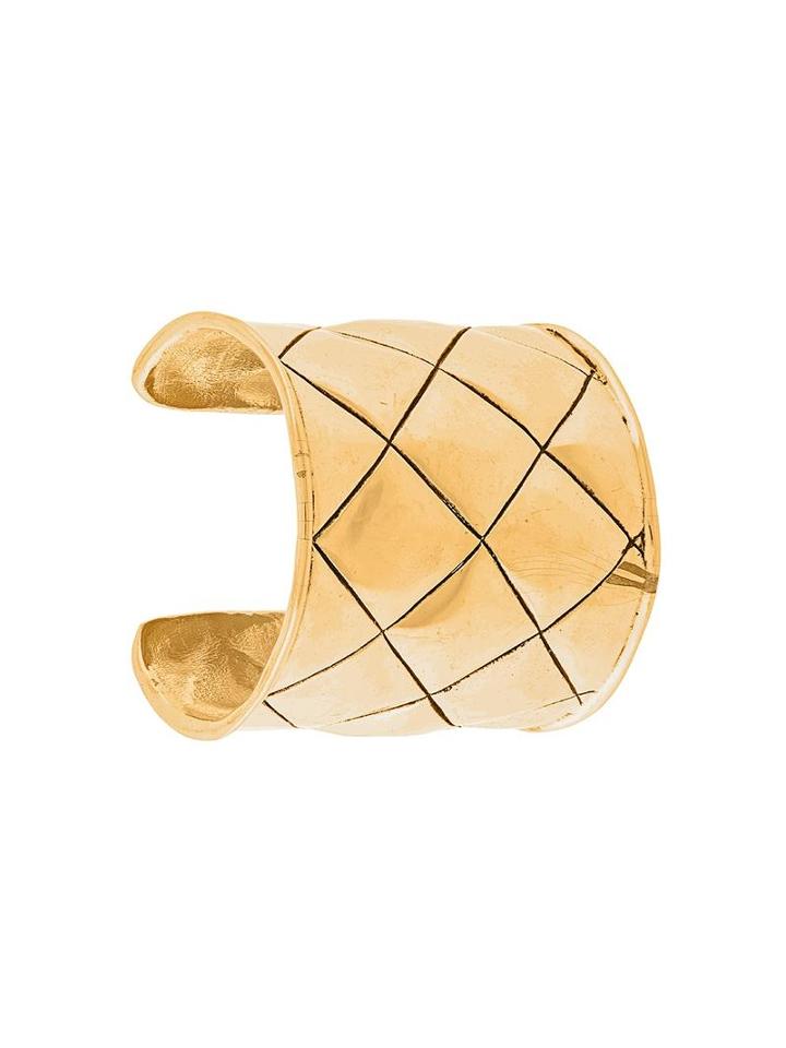 Chanel Vintage Quilted Cuff, Women's, Metallic