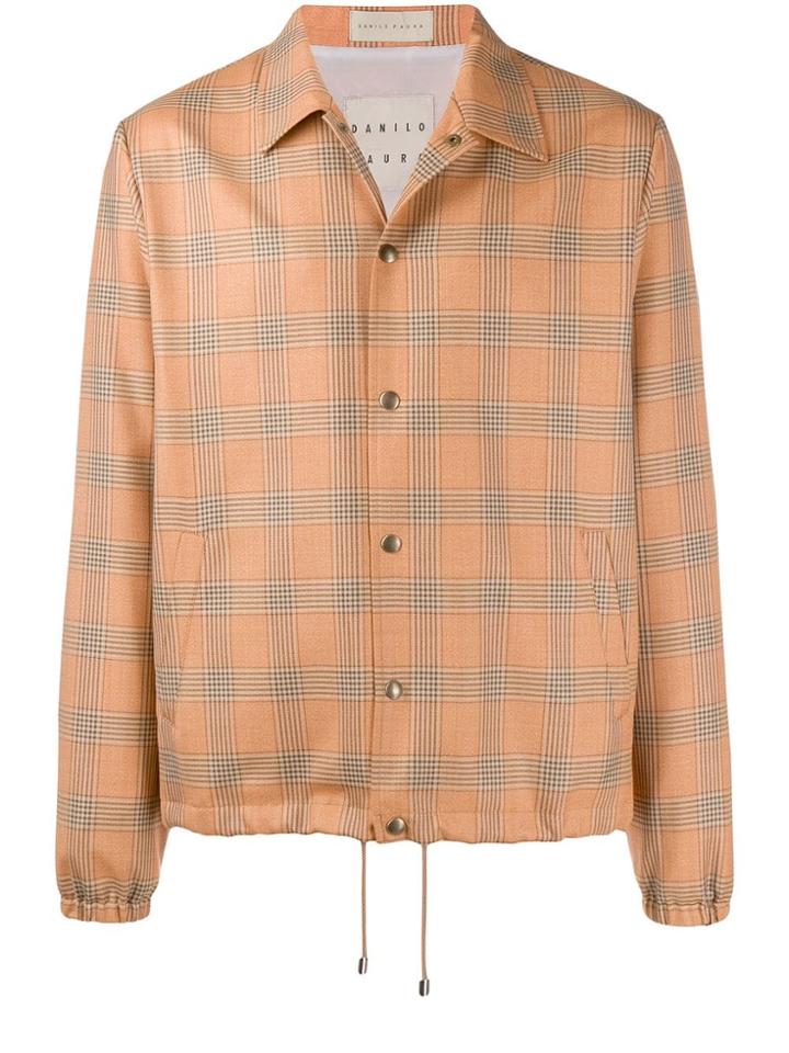 Paura Check Bomber Jacket - Orange