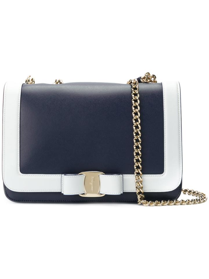 Salvatore Ferragamo Bow Shoulder Bag - Blue