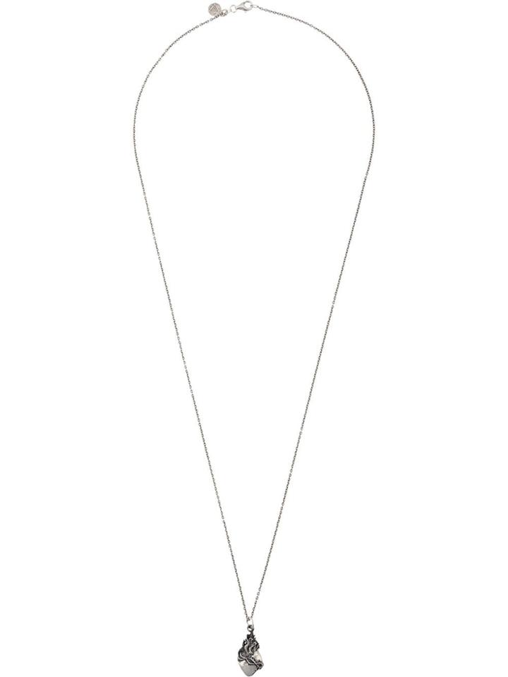 Nove25 Flaming Pendant Necklace - Silver