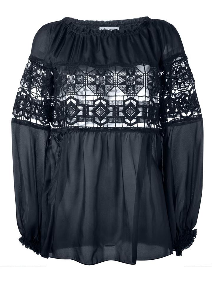 Dondup Embroidered Lace Panel Blouse