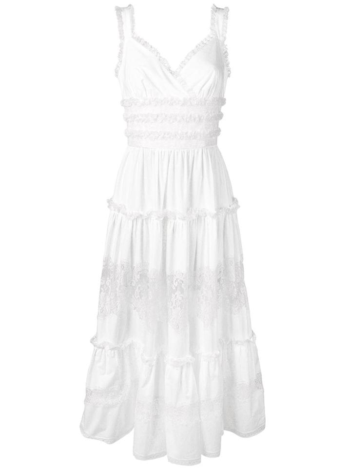 Dolce & Gabbana Long Ruffled Dress - White