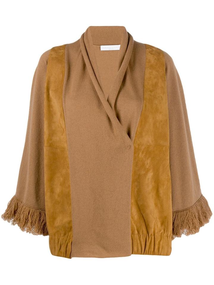 Fabiana Filippi Fringed Cardi-coat - Brown