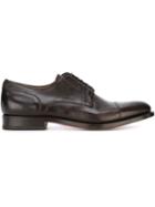 Santoni Classic Derby Shoes, Men's, Size: 8, Brown, Calf Leather/leather