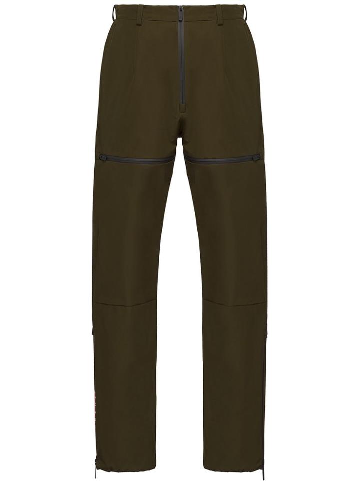 Prada Technical Straight Trousers - Green
