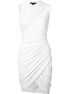 Alexander Wang Asymmetric Draped Dress, Women's, Size: 4, White, Acetate/nylon/spandex/elastane
