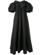 Paule Ka Cold-shoulder Puff Sleeve Gown - Black