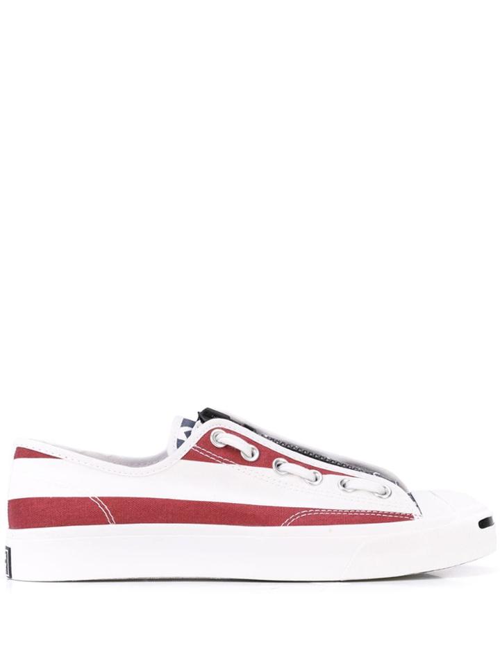 Takahiromiyashita The Soloist Striped Sneakers - Red
