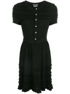 Boutique Moschino Ribbed Button Up Dress - Black
