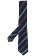 Borrelli Stripe-print Tie - Blue