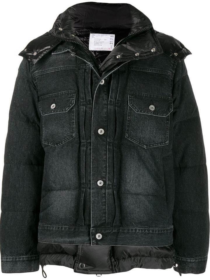 Sacai Denim Down Jacket - Black
