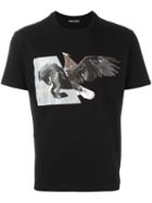 Neil Barrett Bird Print T-shirt, Men's, Size: Small, Black, Cotton