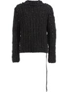 Cedric Jacquemyn Oversized Cable-knit Sweater - Black